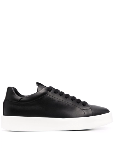 Giuliano Galiano Road Low-top Leather Sneakers In Black