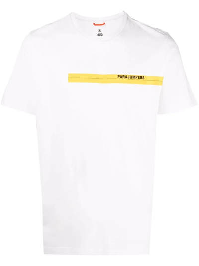 Parajumpers Logo Stripe-print T-shirt In White