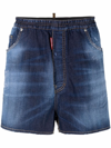 DSQUARED2 DISTRESSED PANELLED DENIM SHORTS