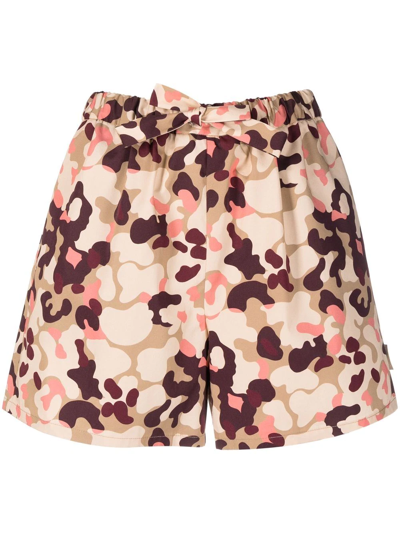 Moncler High-rise Camouflage Cotton Shorts In Multicolore