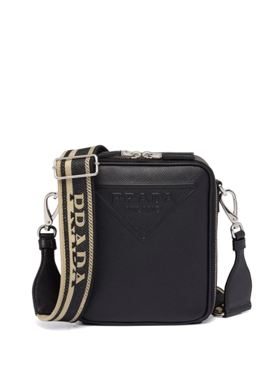 Prada Logo-embossed Saffiano Leather Bag In Black