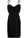 Msgm Bow-front Midi Dress In Black