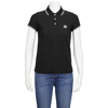 MONCLER STRIPED COLLAR AND CUFFS POLO IN BLACK
