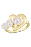 DELMAR 5MM FRESHWATER CULTURED PEARL HEART RING