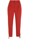 Gloria Coelho Draped Strap Crop Trousers In Red