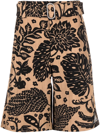 Jil Sander Floral-print Bermuda Shorts In Neutrals
