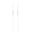 Mizuki 14kt Yellow Gold Dancing Pearl Long Earrings In Gold