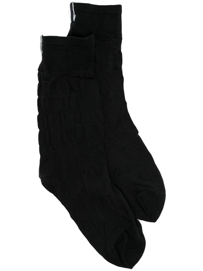Thom Browne Rwb-stripe Socks In Black