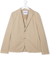Dondup Teen Single-breasted Tailored Blazer In Neutrals