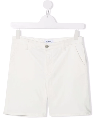 Dondup Teen Slim-cut Chino Shorts In White