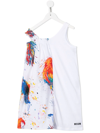 Msgm Deconstructed Cotton Poplin Dress In White