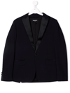 Dsquared2 Teen Single-breasted Wool Blazer In Blue