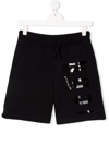 Dsquared2 Teen Logo-print Cotton Shorts In Black