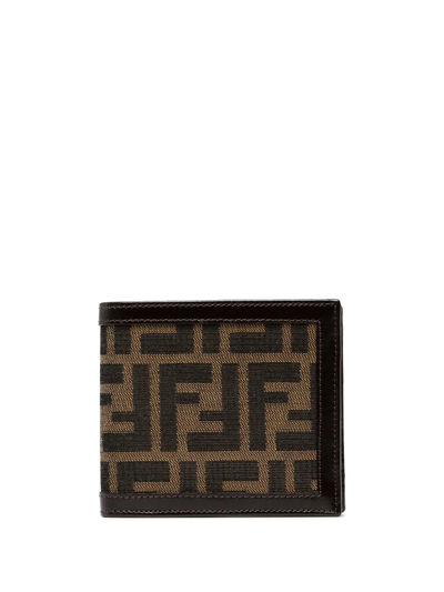 Pre-owned Fendi 1990-2000s Zucca Bi-fold Wallet In Brown