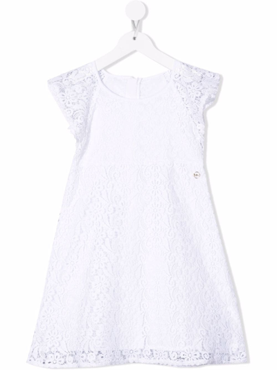 Michael Kors Kids' Lace-panelled A-line Midi Dress In White