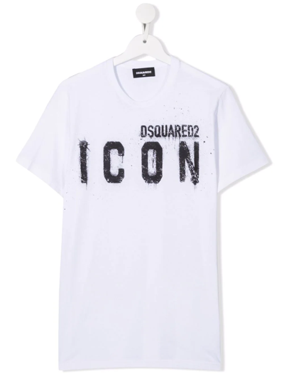Dsquared2 Teen Logo-print T-shirt In White