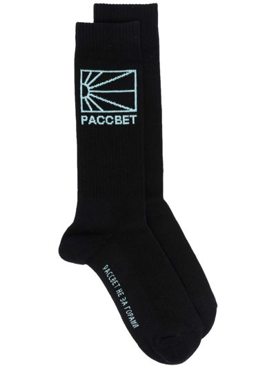 Paccbet Intarsia-knit Ankle Socks In Black 1 (black)