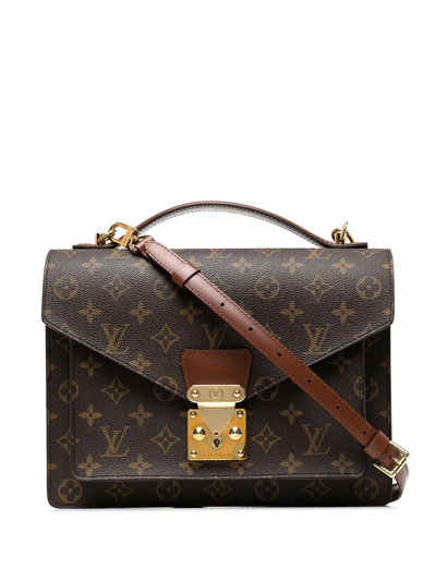 Pre-owned Louis Vuitton 1994  Monogram Monceau 28 Two-way Bag In Brown