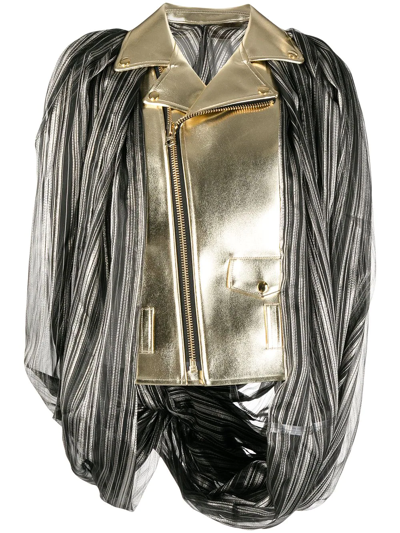 Junya Watanabe Layered-drape Panelled Jacket In Gold