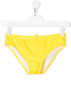 Dsquared2 Teen Logo-print Swim Trunks In Yellow