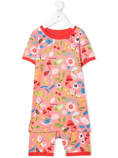 Hatley Kids' Enchanted Garden-print Short Pyjamas In Pink