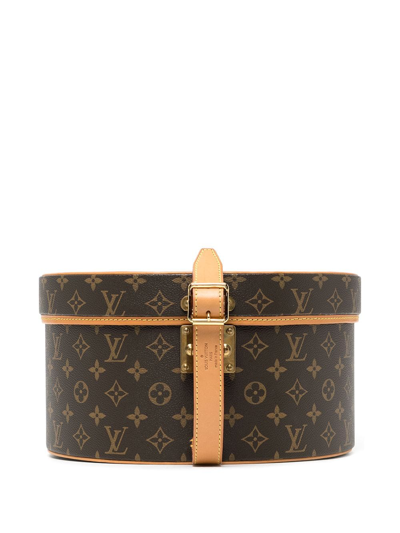 Pre-owned Louis Vuitton 2015  Monogram Hat Box Handbag In Brown