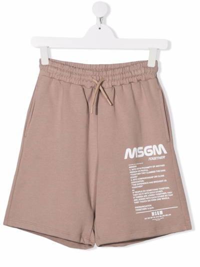 Msgm Kids Shorts For Boys In Brown