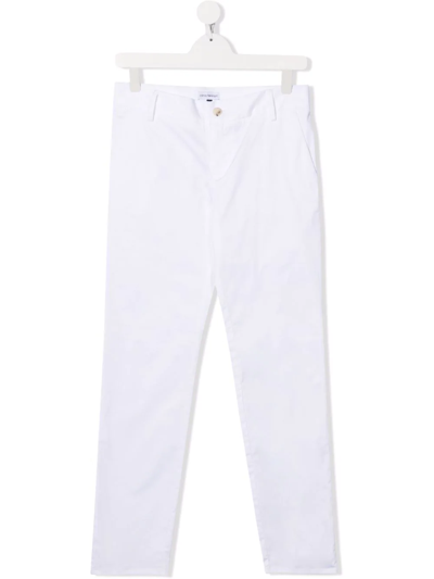 Emporio Armani Kids' Straight-leg Chino Trosuers In White
