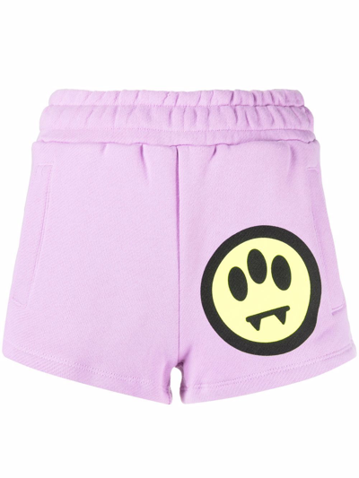 Barrow Woman Lilac Sports Shorts With Logo In Pink