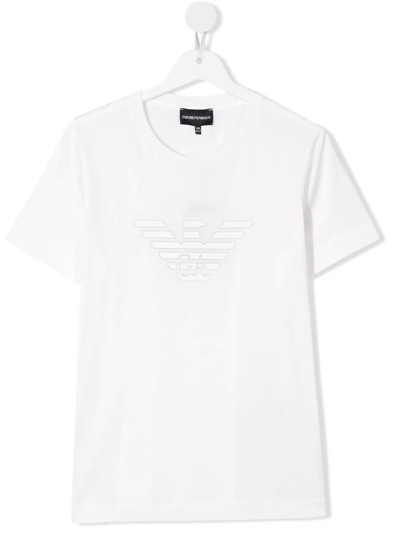 Emporio Armani Kids' Logo-print T-shirt In White