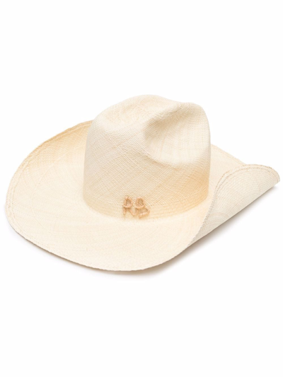 Ruslan Baginskiy Neutral Monogram-embellished Cowboy Hat In Neutrals