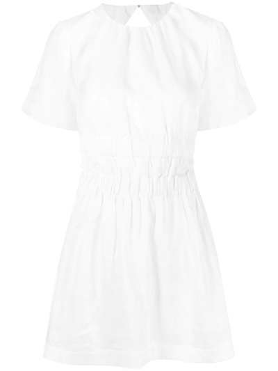 Sir Franc Open Back Mini Dress In White