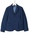Fay Teen Single-breasted Wool Blazer In Blue