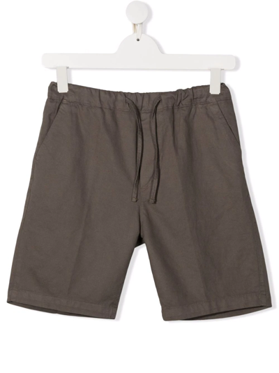 Paolo Pecora Teen Drawstring-waist Cotton Shorts In Fango