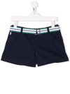 Polo Ralph Lauren Kids Shorts In Navy Blue Stretch Chino With Belt In Blue