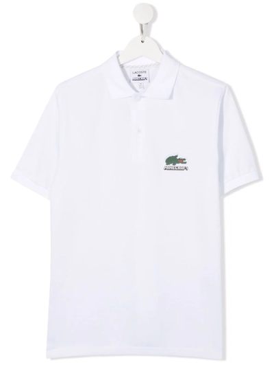 Lacoste Teen Boys Minecraft Polo Shirt In White