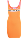 Chiara Ferragni Mini Dress With Logomania Band In Orange