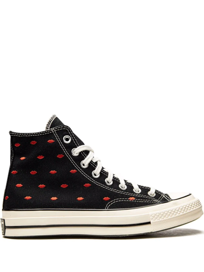 Converse Chuck 70 High-top Sneakers With Lips Print In Black