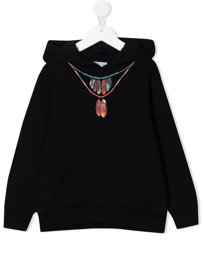 Marcelo Burlon County Of Milan Kids' Graphic-print Pullover Hoodie In Black