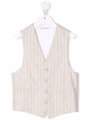 Daniele Alessandrini Pinstripe-print Button-up Waistcoat In Neutrals