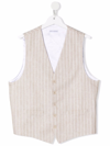 Daniele Alessandrini Pinstripe-print Button-up Waistcoat In Neutrals