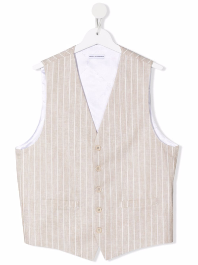 DANIELE ALESSANDRINI TEEN BUTTON-UP PINSTRIPE WAISTCOAT