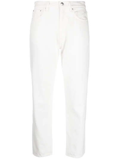 Totême Cropped Straight-leg Jeans In White