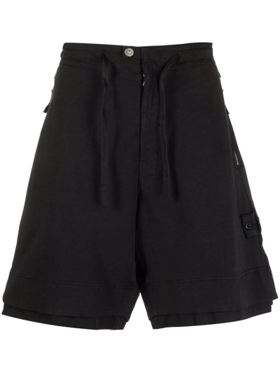 Stone Island Shadow Project Drawstring Cargo Shorts In Black