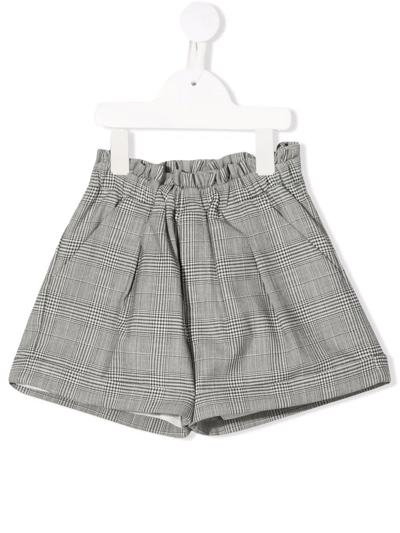 Douuod Kids' Check-pattern Shorts In Black