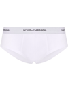 Dolce & Gabbana Elasticated Waistband Ribbed Briefs In White