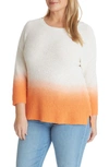 ADYSON PARKER DIP DYE RIBBED COTTON BLEND CREWNECK SWEATER