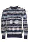 Barbour Case Fair Isle Wool Crewneck Sweater In Midnight