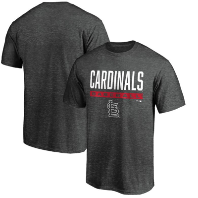 Fanatics Men's Big And Tall Charcoal St. Louis Cardinals Team Win Stripe T-shirt