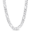AMOUR AMOUR 12.3MM FLAT FIGARO CHAIN NECKLACE IN STERLING SILVER
